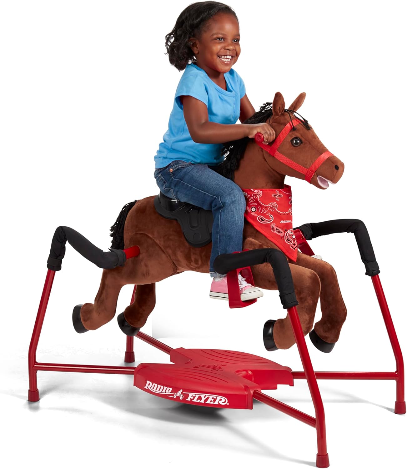 Kids Ride On Toys, Horse Toys, Radio Flyer Chestnut Plush Interactive Riding, Rocking Horse, for Ages 2-6 Years