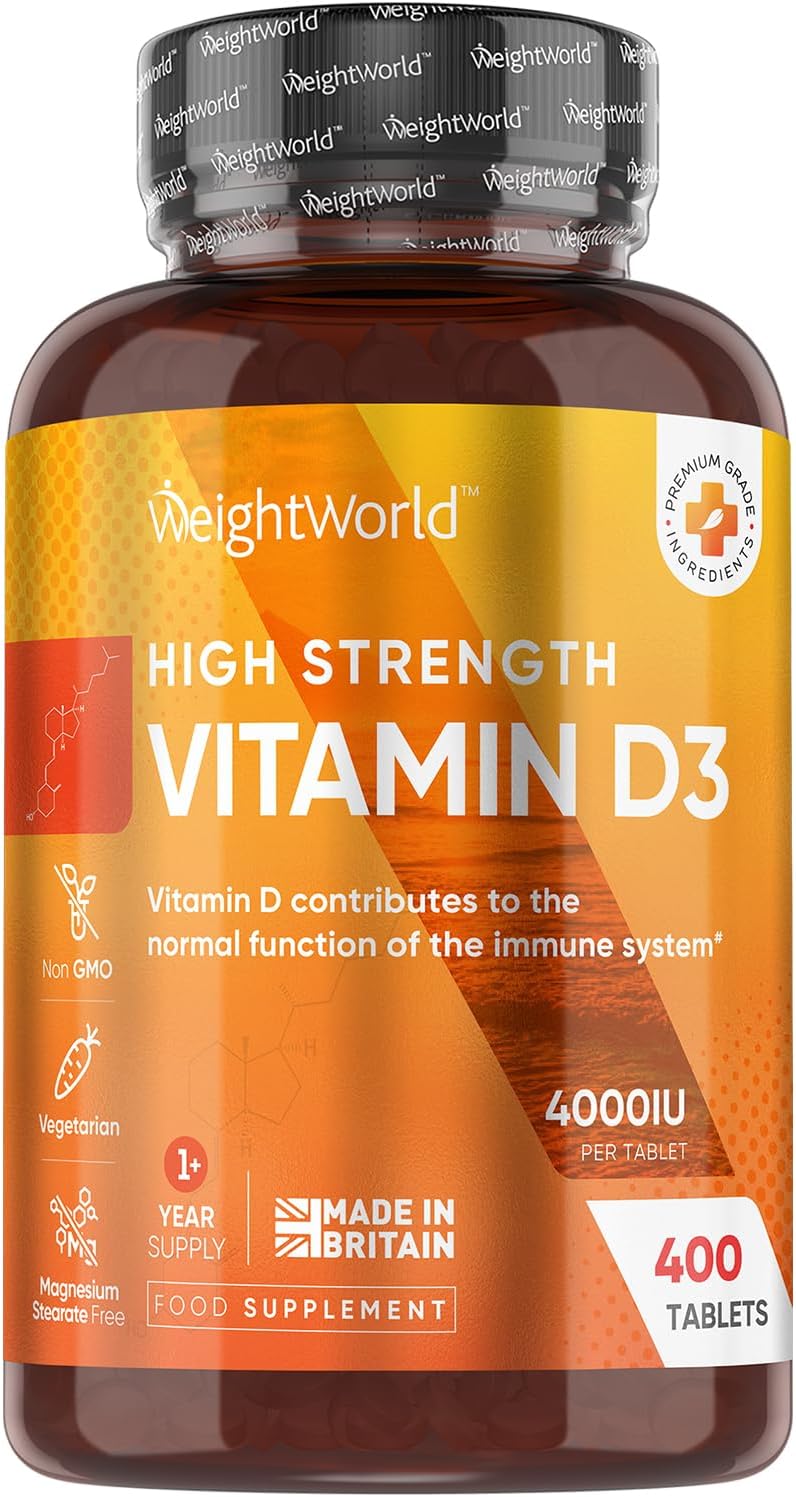 Vitamin D3 4000IU | 400 Tablets | 1+ Year Supply | 8mm Micro Vitamin D Tablets | Easy to Swallow VIT D | One A Day Vitamin D Supplement | Made in The UK