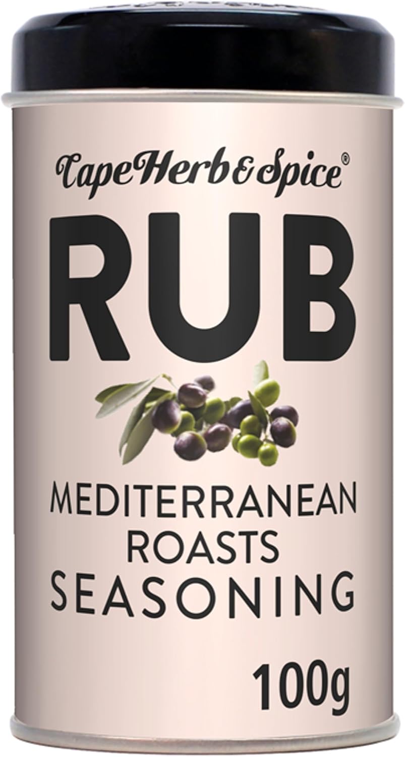 Cape Herb & Spice Mediterranean Roasts Seasoning, 100 g Tin (1-Pack) | Handcrafted Blend, All-Purpose, Perfect for Grilling & Roasting, Natural Ingredients