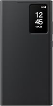 SAMSUNG Galaxy S24 Ultra S-View Wallet Phone Case, Protective Cover with Smart Small Screen View, Finger Tap Control, Slim Design, Card Holder Pocket, US Version, EF-ZS928CBEGUS, Black
