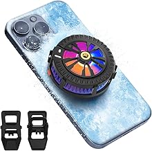 AMUSIGHT Magnetic Cell Phone Cooler for Gaming, Portable Phone Cooling Fan Type-C Wired with Temperature Display, Phone Radiator for MagSafe, Gaming Semiconductor Cooling for iPhone/Ipad/Android