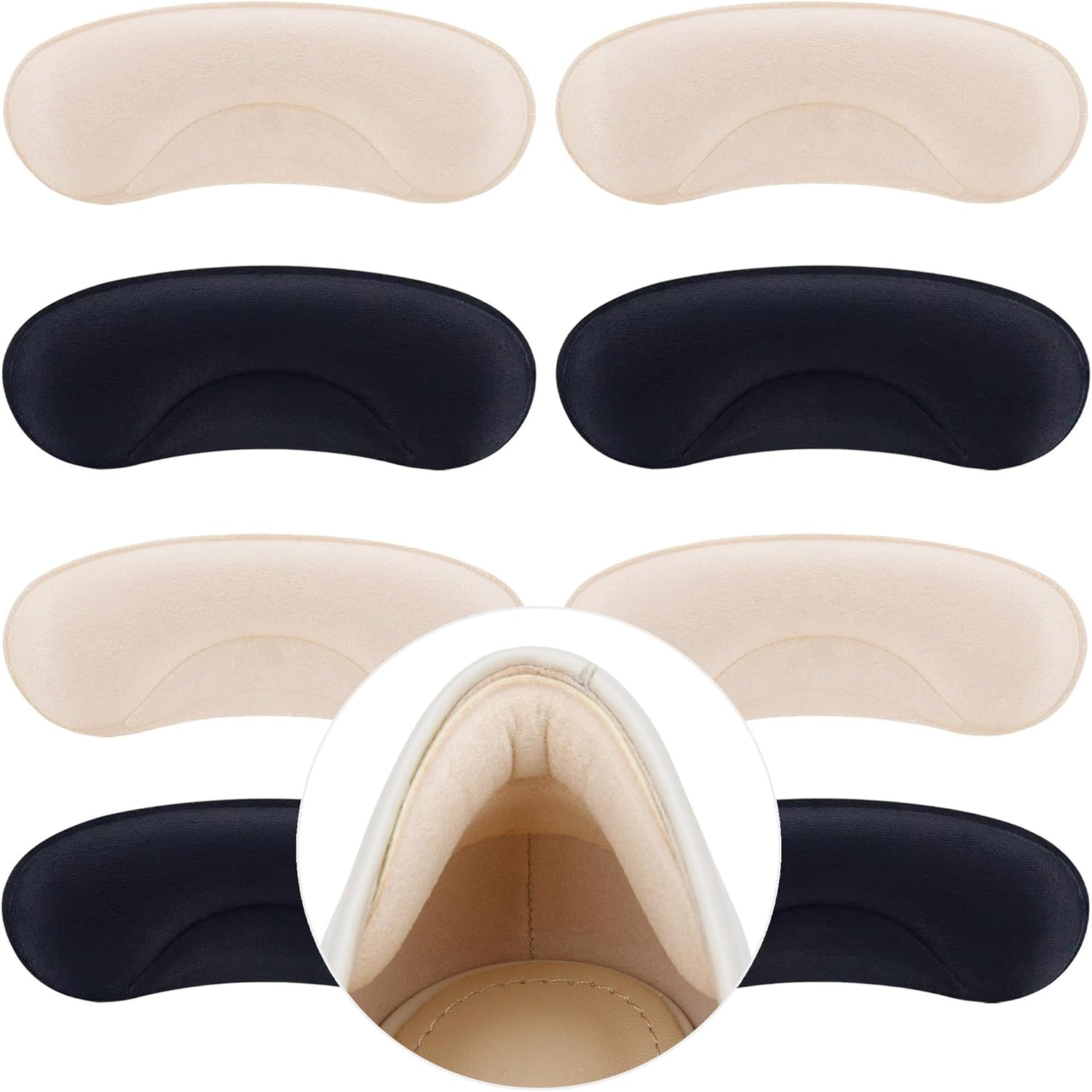 4 Pairs Heel Pads Heel Grips Liner for Loose Shoes, Heel Cushion Pads Heel Inserts for Shoe Too Big Men Women- Ultra Soothing Heel Protectors for Heel Pain, Heel Slipping, Blisters, Friction