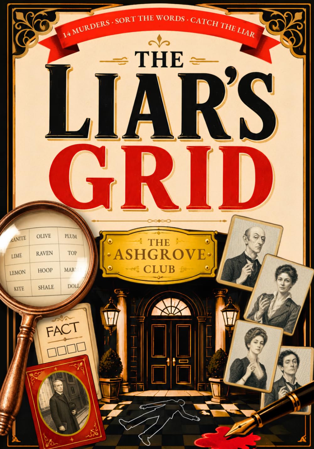 The Liar’s Grid: A Murder Mystery Puzzle Book for Adults: 14 Word-Grouping Cases to Sort the Clues, Read the Facts, and Catch the Killer — One Witness Is Lying
