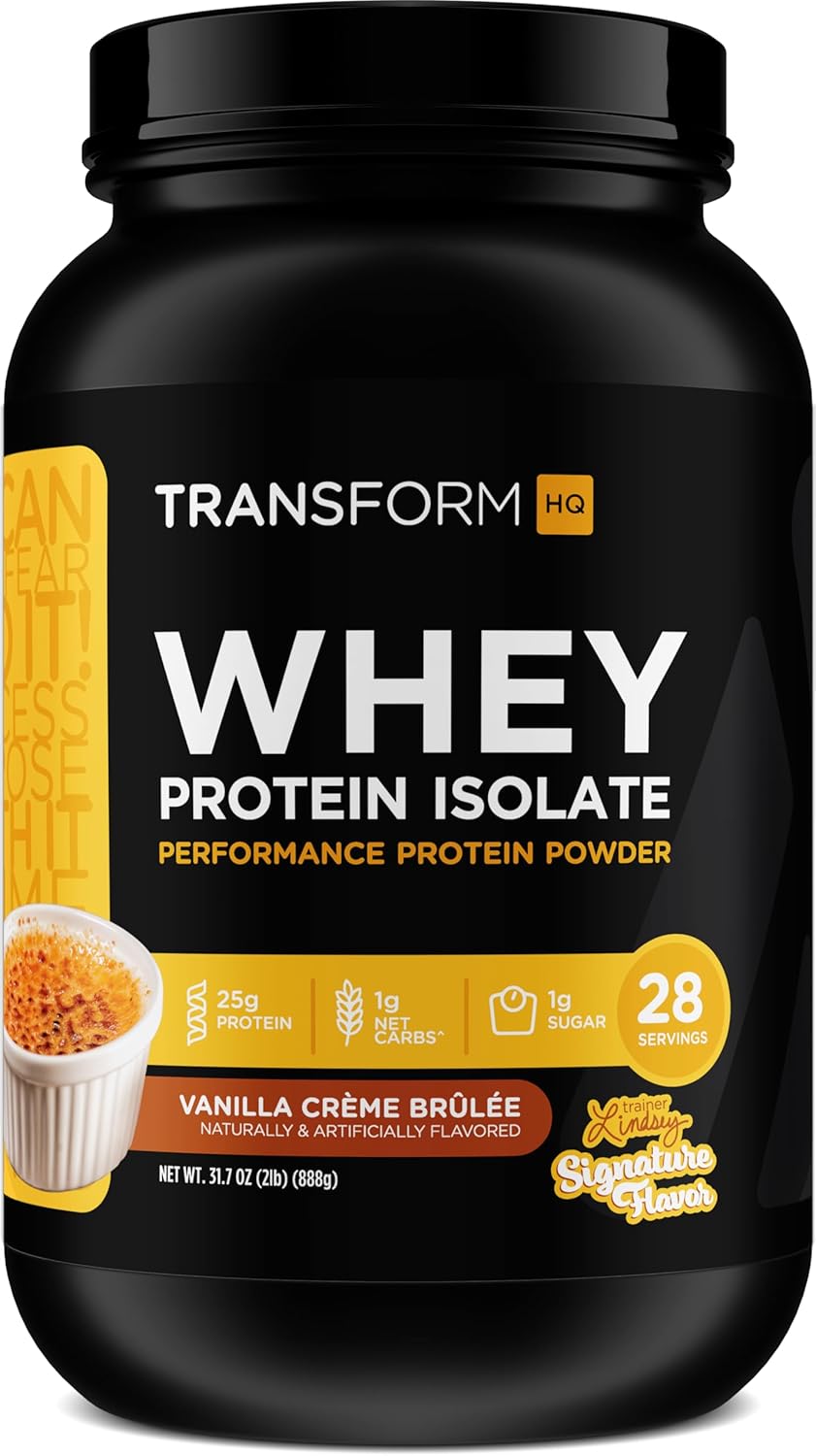 TransformHQ Whey Protein Isolate (WPI) Vanilla Creme Brulee Flavored 28 Servings - Preformance Protein Powder