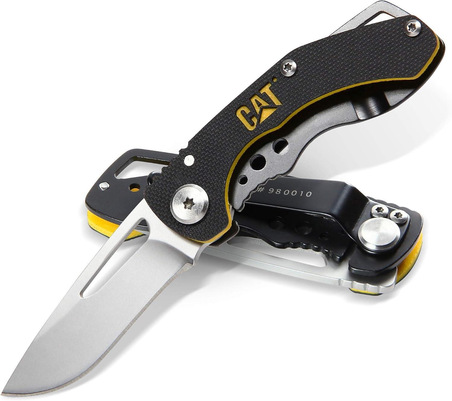 Cat Drop Point Folding Knife, G10 Handle, 8Cr13MoV Stainless Steel Blade, Liner-Lock, EDC Outdoor Camping Knife