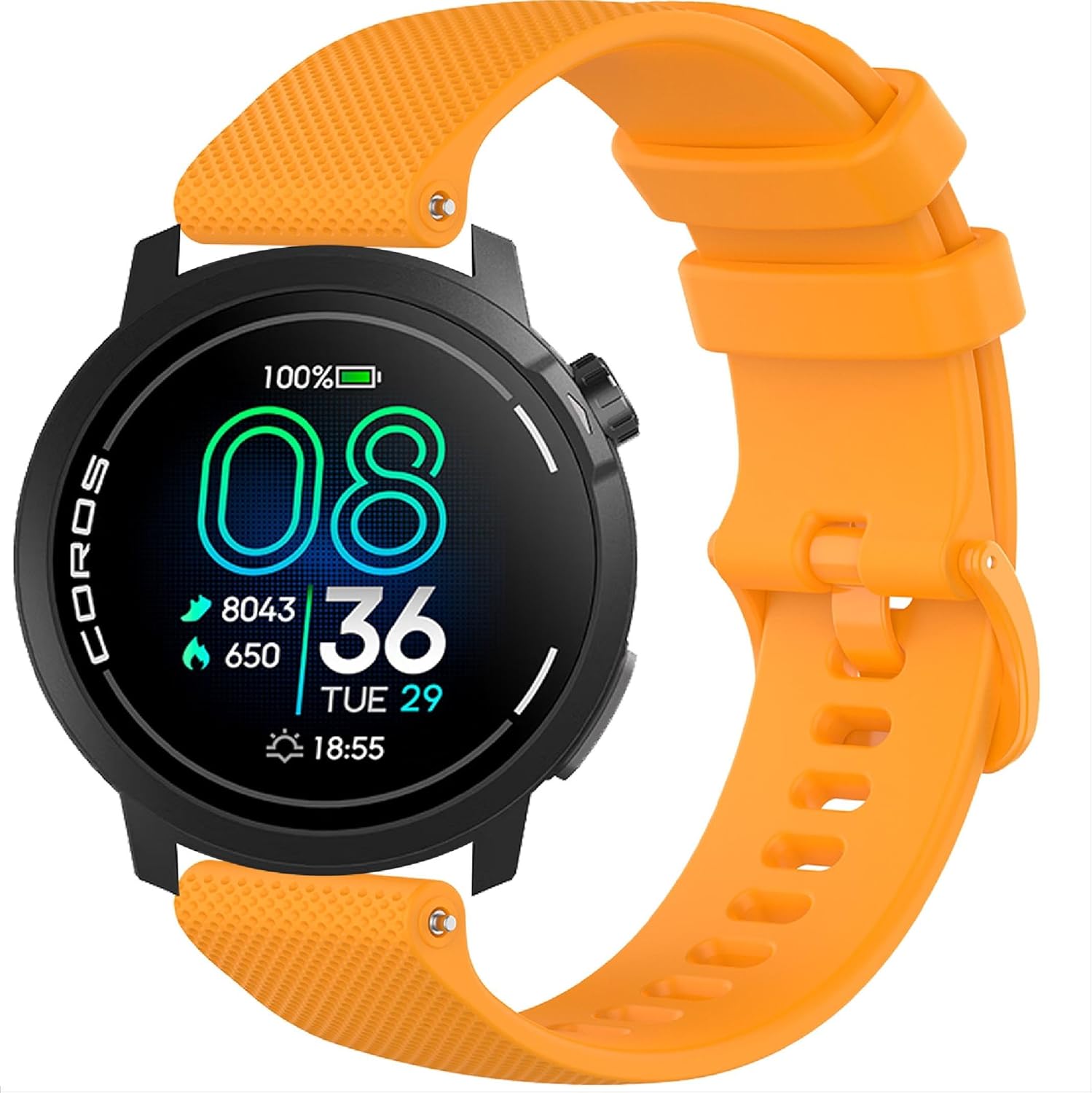 GIOPUEY 22mm Strap Compatible with COROS Pace Pro/Pace 3/APEX Pro/2 Pro/46MM, Soft silicone Watch Strap, Strap Replacement [Wear-resistant] [breathable] - Yellow