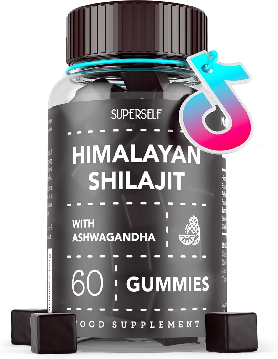 Himalayan Shilajit Gummies – Grade Gold Gummies for Men & Women with Ashwagandha & Turmeric - 2500mg High Strength Supplement for Energy & Focus - Pure Authentic Shilajit with Fulvic Acid - Pineapple