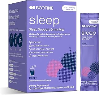Sleep Melatonin-Free Magnesium Sleep Powder | GABA, Phosphatidylserine, L-Theanine, Myo-inositol | Calm Drink Mix to Help Relax & Support Healthy Mood 10pk