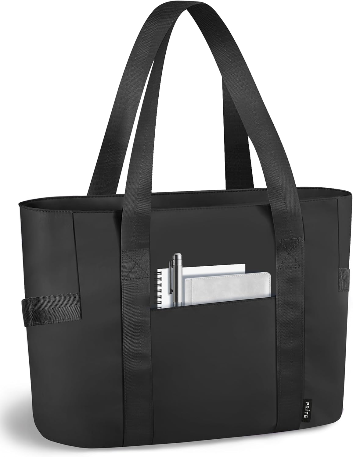 Prite Tote Bag for Women Weekender Bag with Laptop Compartment for Work Nurse School Travel Gym (Black)