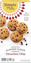 Simple Mills Almond Flour Crunchy Cookies, Chocolate Chip - Gluten Free, Vegan, Healthy Snacks, Made with Organic Coconut Oil, 5.5 Ounce (Pack of 1)