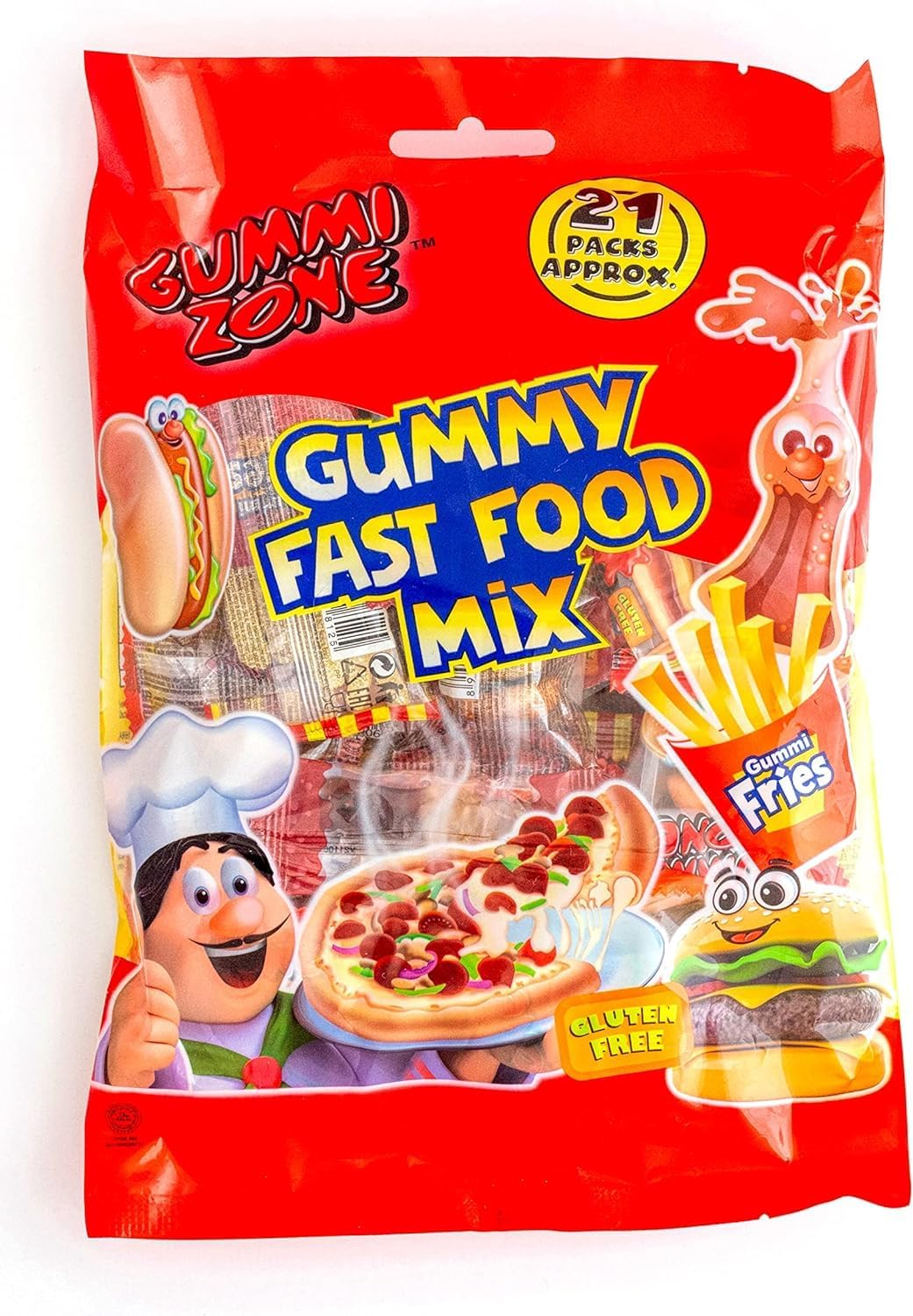 Gummi Zone Fast Food Party Mix - Sweet Extravaganza 172g of Pure Delight with 23 Individually Wrapped Gummi's! Sold by Sweetalaicious