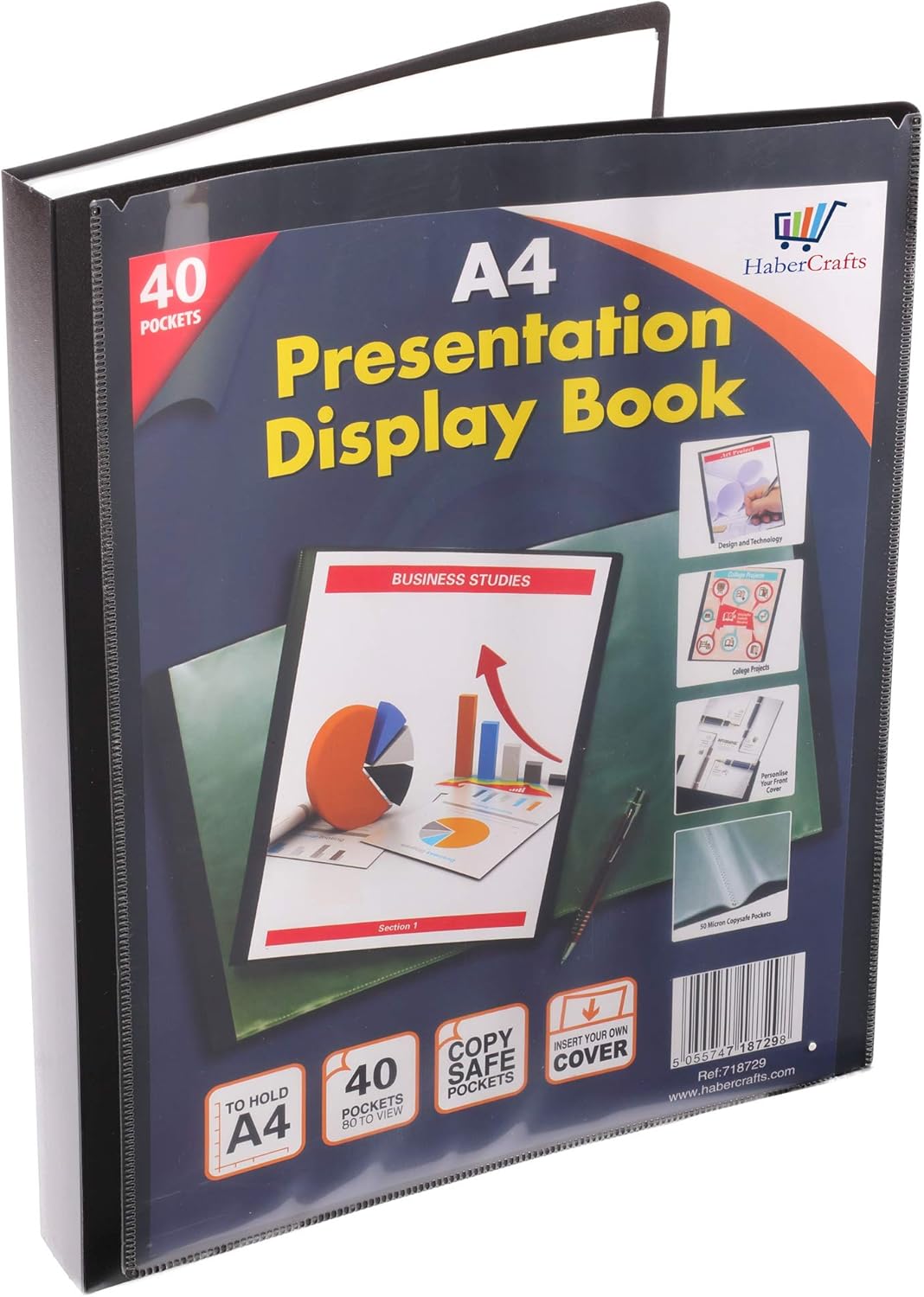 A4 Display Book Certificate Folder 40 Pocket Display Folders with Plastic Pockets Presentation Folder with Plastic Sleeves Polly Pocket Folder File (A4 Size - 40 Pockets - 80 Views - 1 Display Book)