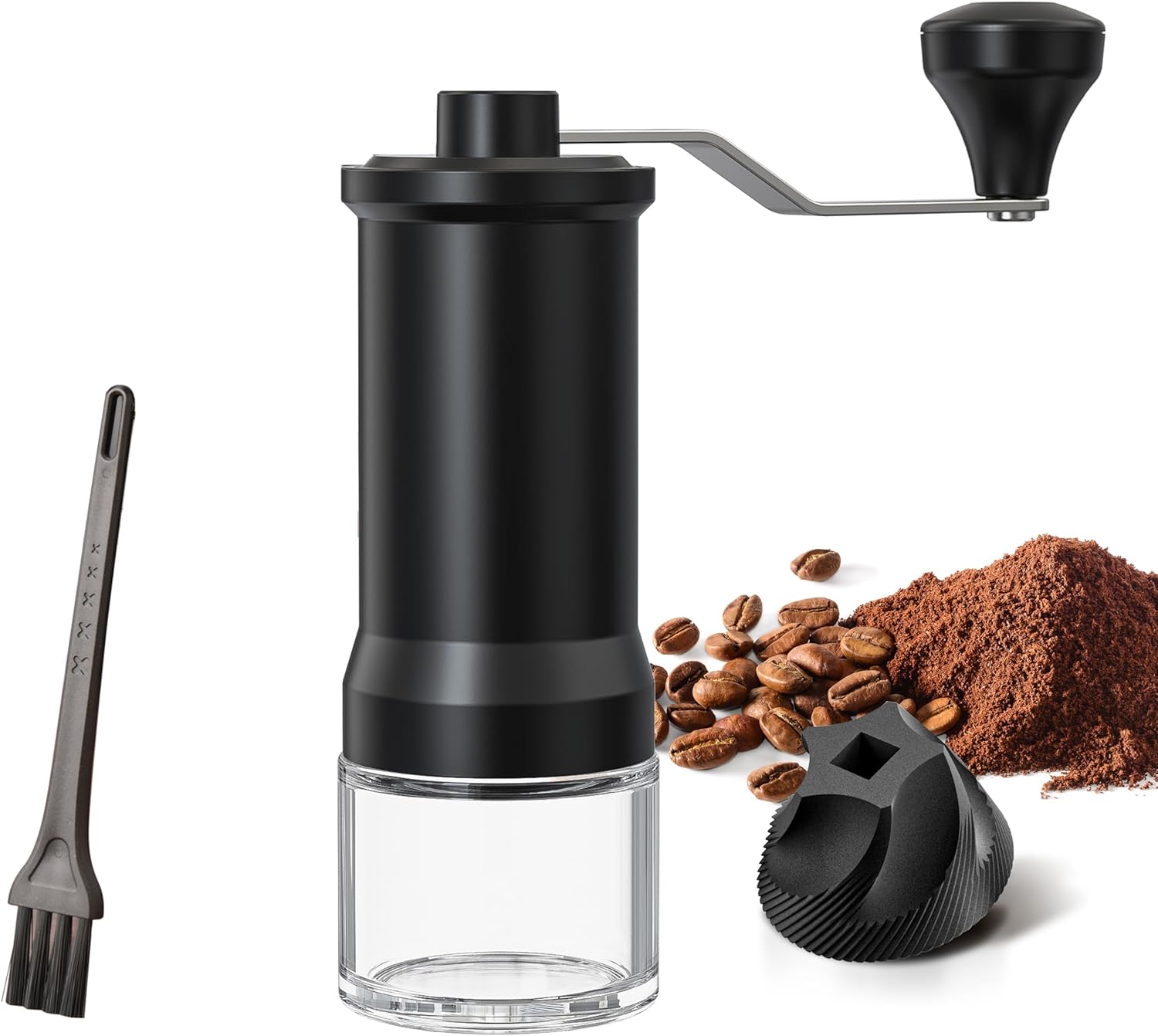 Olkezz® Manual Coffee Grinder, Hand Coffee Grinder with High Precision Ceramic Contemporary Conical Burr, 30-Grade Adjustable Settings, for Aeropress, Espresso, Pour Over, French Press, Moka pots.