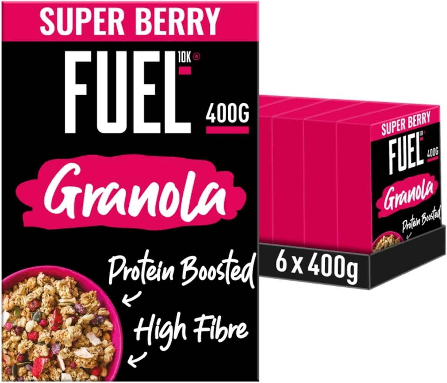 FUEL10K Super Berry Protein Granola Breakfast Cereal, 400 g (Pack of 6)