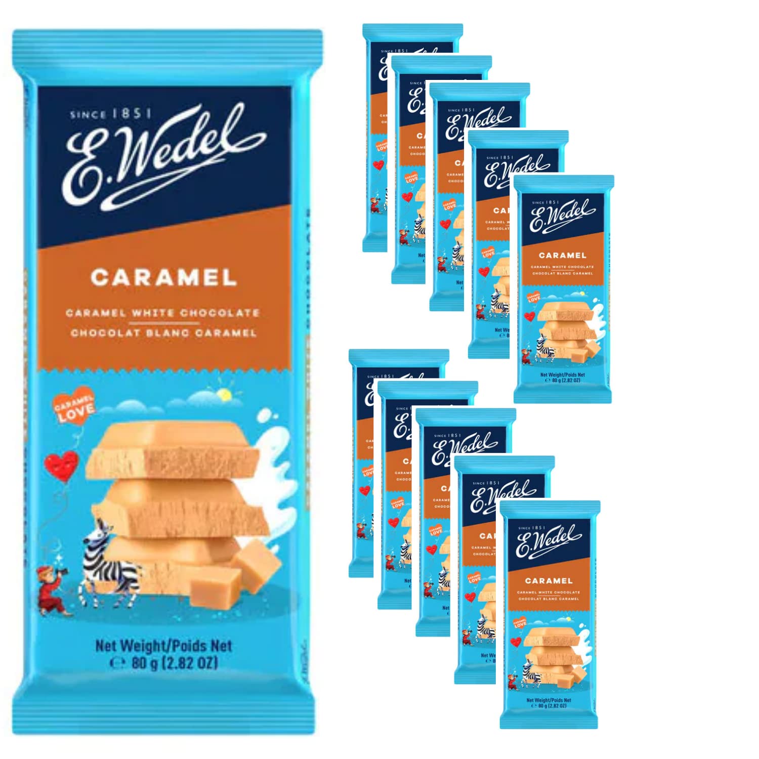 E.Wedel Chocolate (5 - PACK, White Chocolate Carmel)