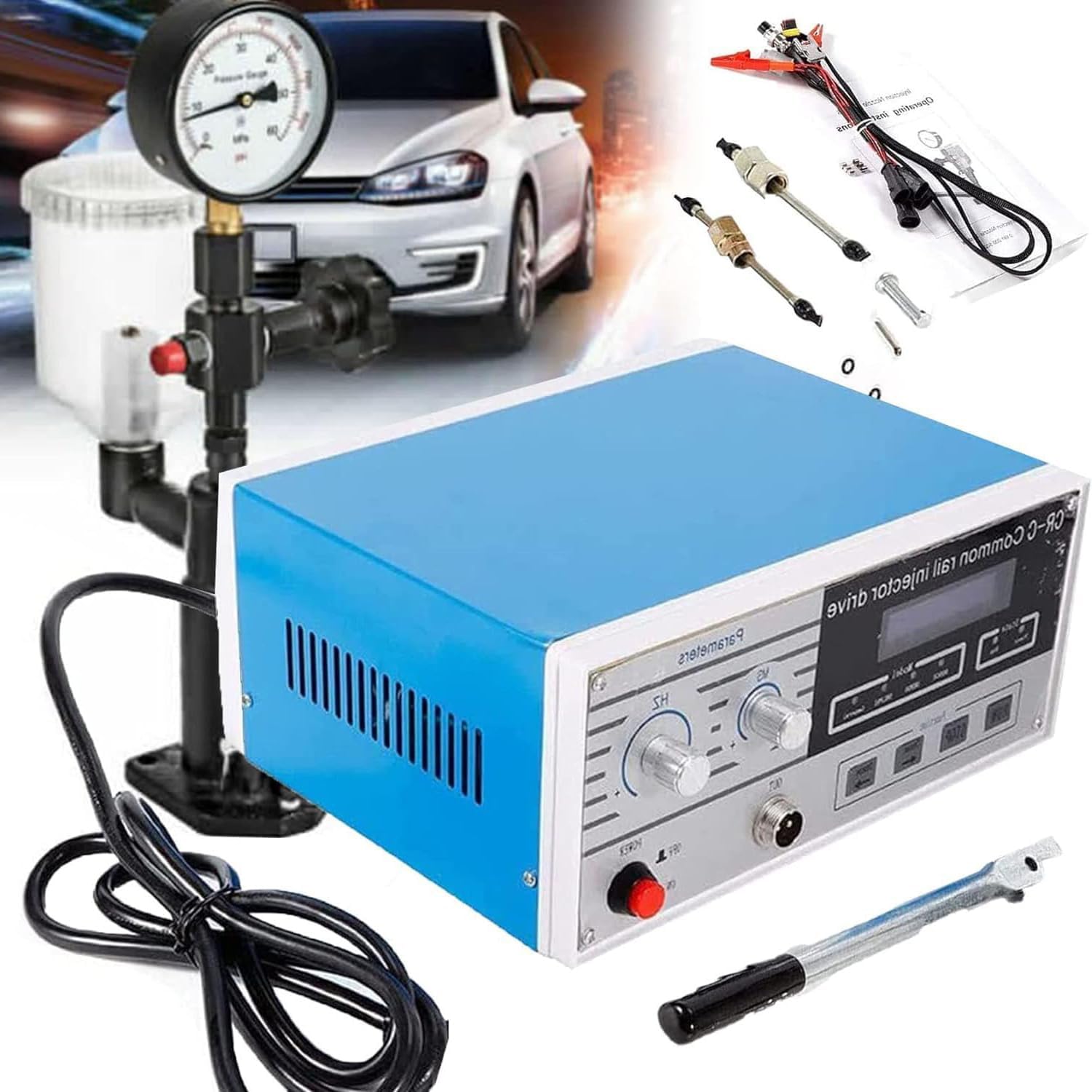 Injector Tester Kit, Diesel Fuel Injector Tester, CR-C Multifunction Diesel Common Rail Injector Tester for bos-ch, for Den-so, and for Del-phi common rail, S60H Fuel Nozzle Validator