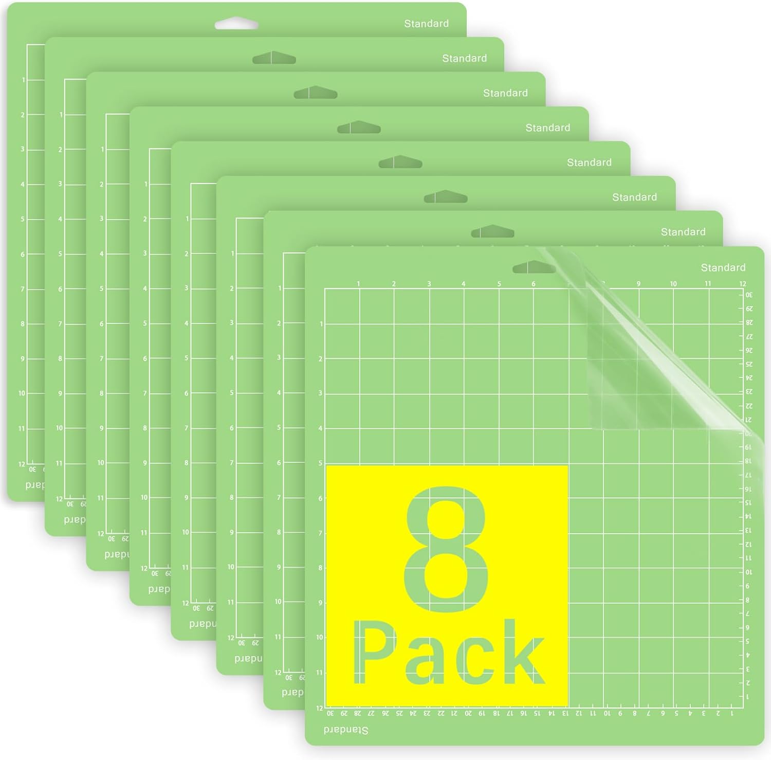 Gwybkq Cutting Mat for Cricut Explore One/Air/Air 2/Maker 8 Pack 12x12 Inch Standard Green Grip Adhesive Sticky Non-Slip Durable Mat Cut Mats Replacement Accessories