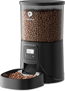 Automatic Cat Feeder: 4L Timed Auto Cat Feeder- Dry Cat Food Dispenser Programmable Control 1-6 Meals for Cats and Small Medium Dogs| Dual Power Supply with Desiccant Bag| Detachable Washable