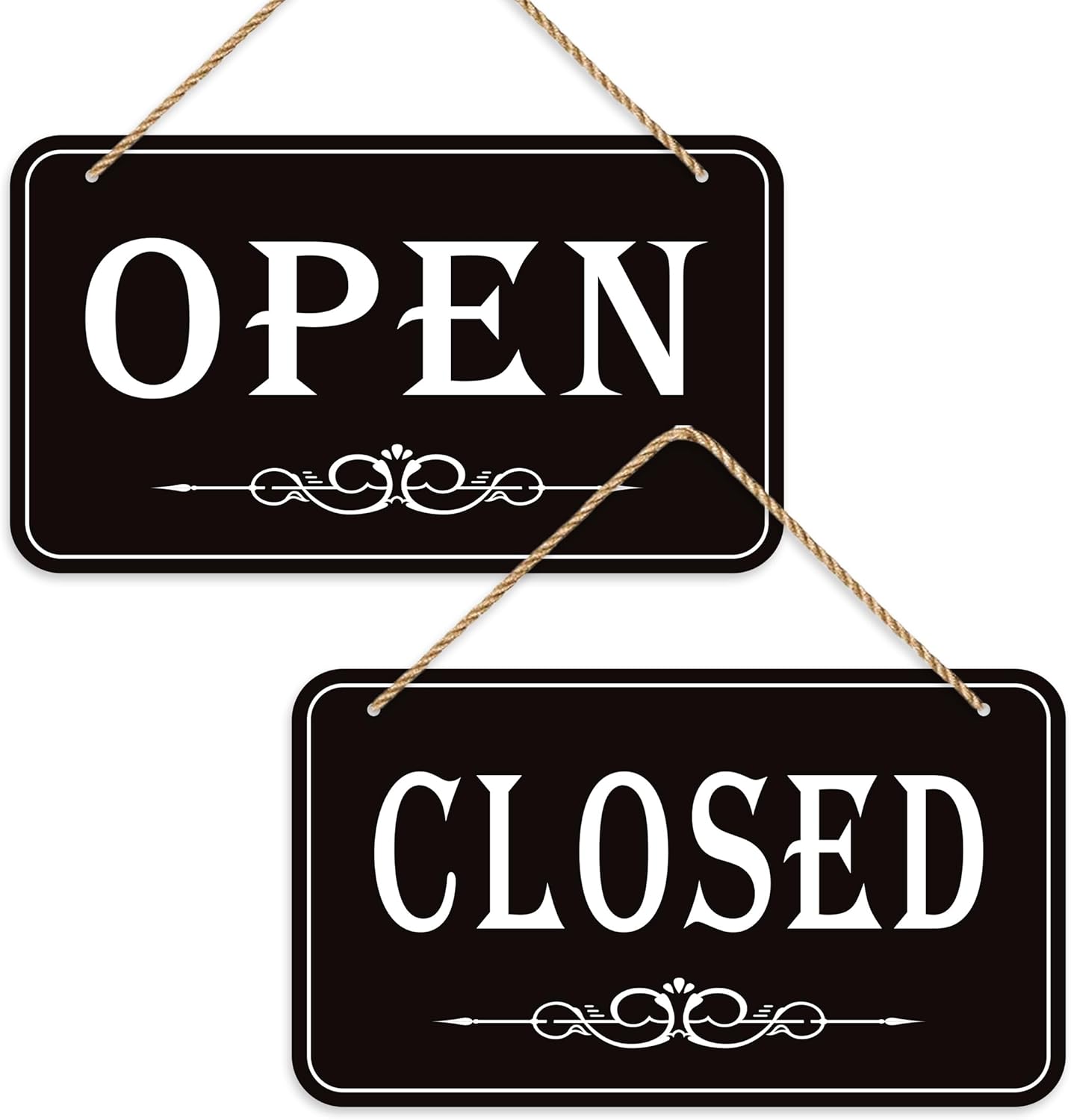 Open Closed Signs for Business, 12x6.7 Waterproof Double Sided Come In or Closed Hanging Sign, Business Open and Closed Hours Flip Sign for Stores Restaurants Bars Shops Door Window
