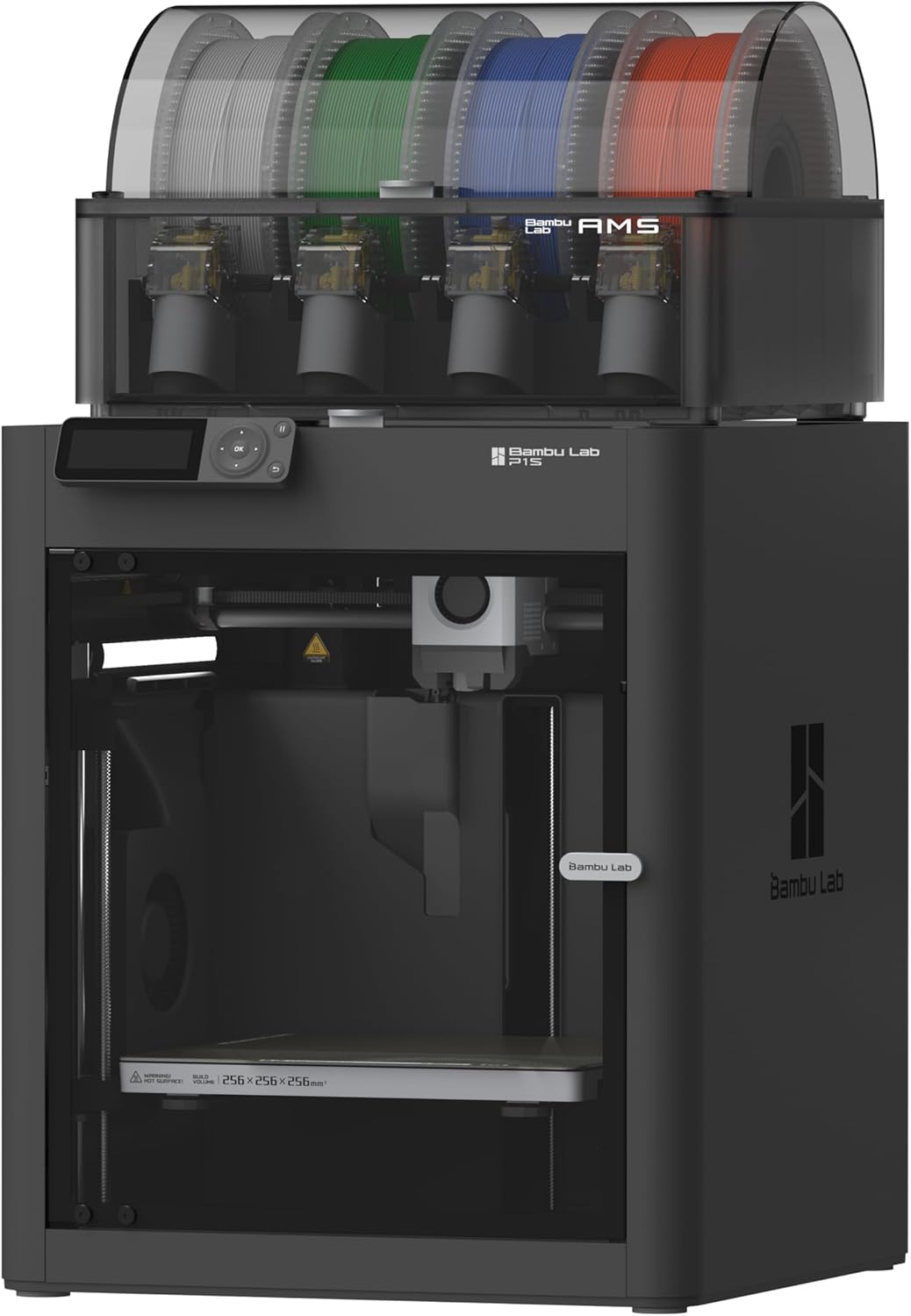 Bambu Lab P1S Combo, P1S 3D Printer and AMS, Support Up to 16 Colors/Multi Materials, 500mm/s Fast Printing & High Precision, CoreXY & Auto Bed Leveling