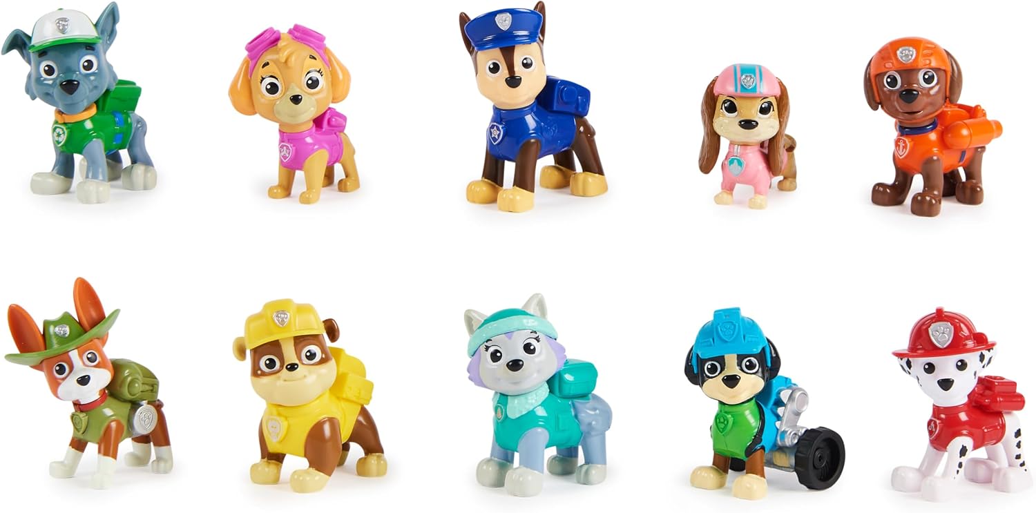 Paw Patrol, 10th Anniversary, All Paws On Deck Toy Figures Gift Pack with 10 Collectible Action Figures, Kids' Toys for Ages 3 and up