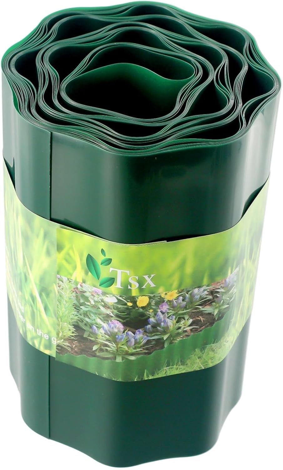 Yhenlovtt Land Guard Corrugated Garden Edging Border, Flexible Garden Lawn Edge Border Fence 9M Plastic Grass Path Edging Barrier Waterproof Landscaping Separator Green(20cmx9M)