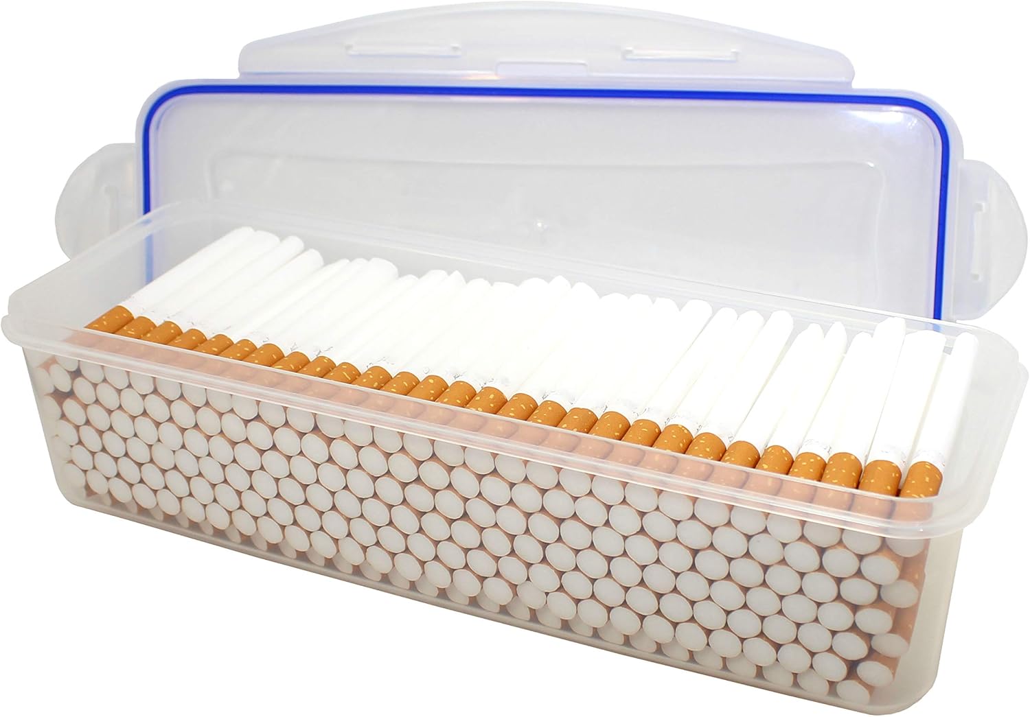 Plastic Container Storage Case for 200 Cigarette Filter Tubes Carton with Safe Seal
