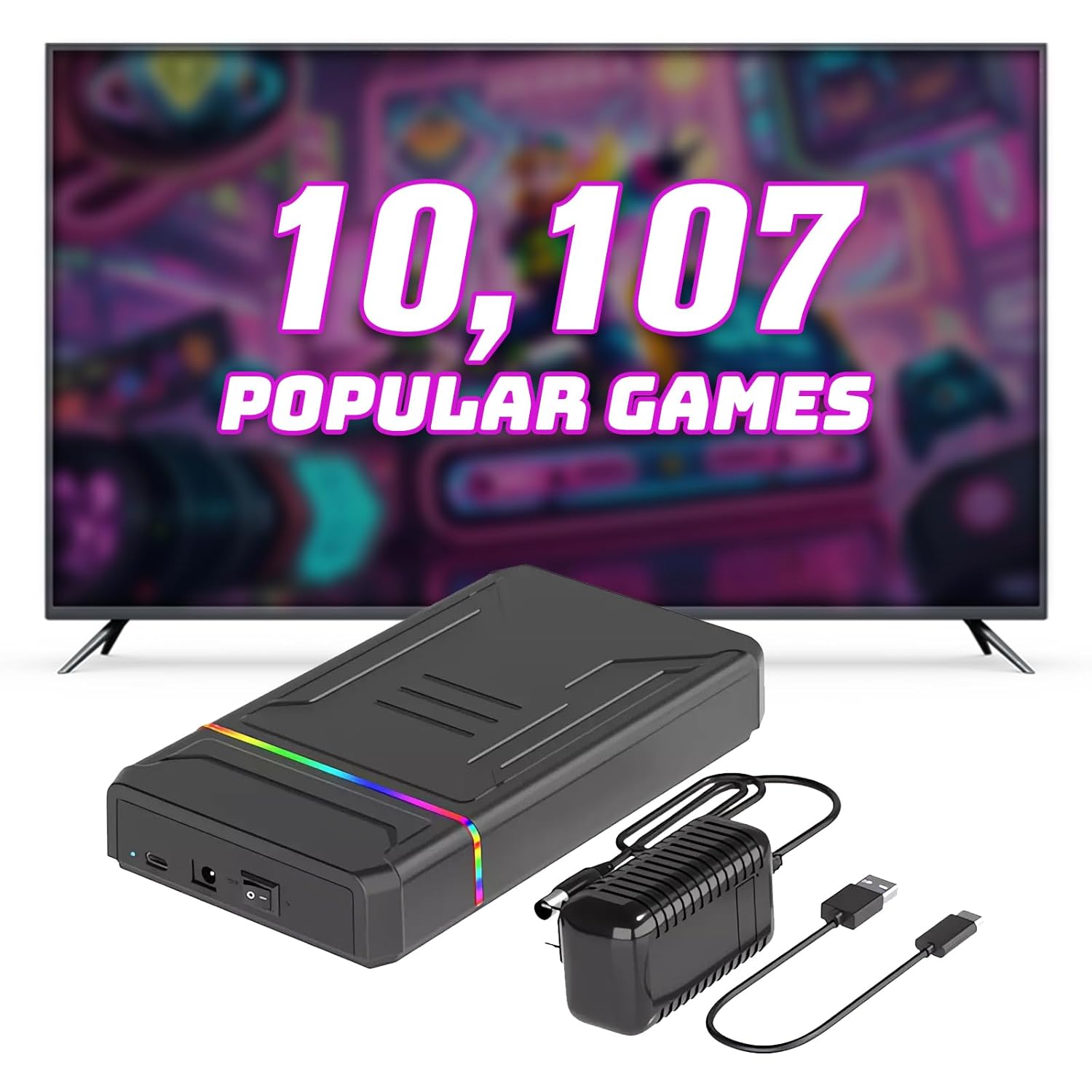 Retro Gaming Console 3T HDD with built in 10,107 Games, Emulator Console for Retro Gamer, Gaming System Plug & Play Video Games