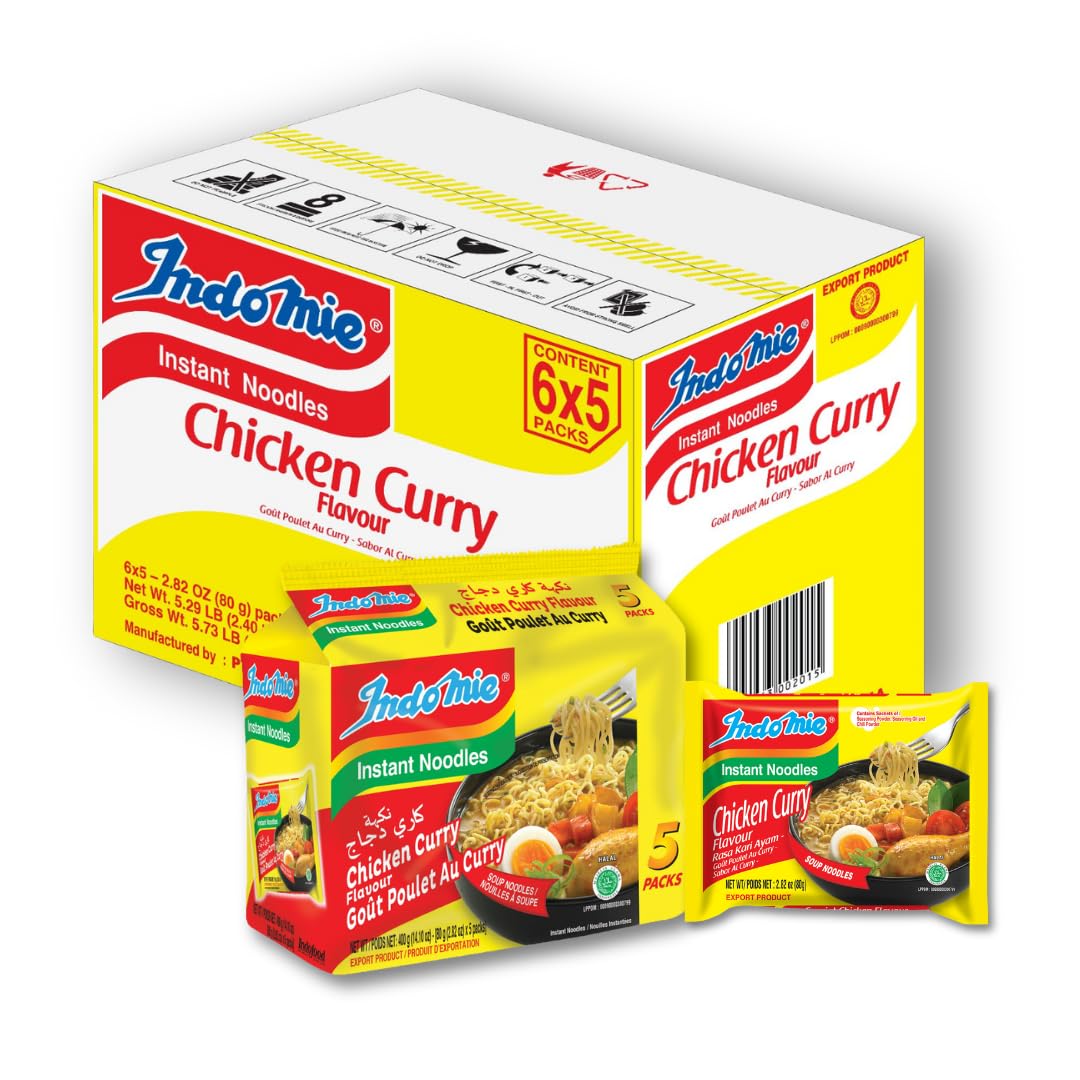 Indomie Instant Noodle Chicken Curry Flavour 6(5x80g)