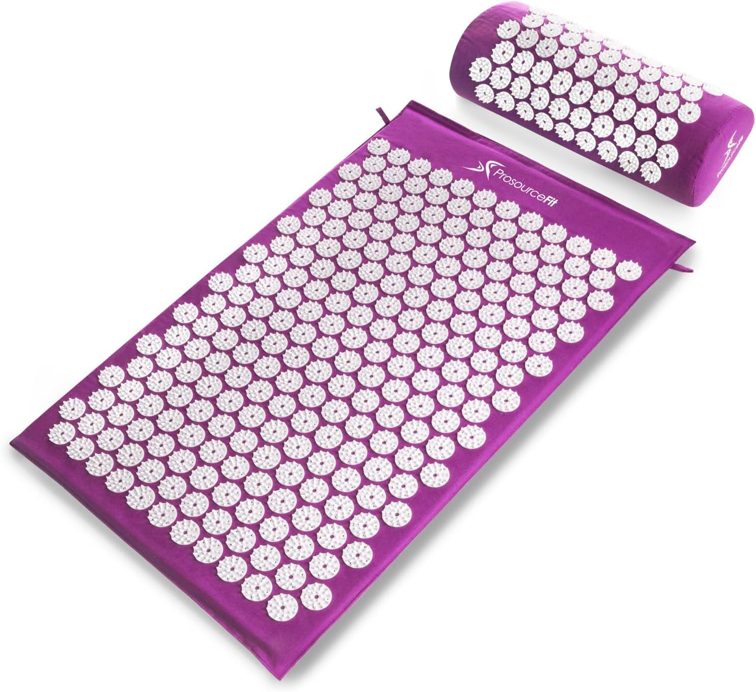 ProsourceFit Acupressure Mat and Pillow Set for Back/Neck Pain Relief and Muscle Relaxation, Large - Black/Aqua