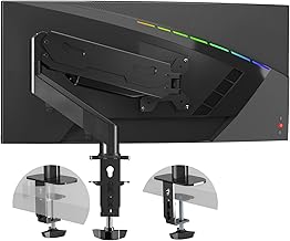 Gas Spring Monitor Arm 32 Inch, Single Monitor Mount, Single Monitor Arm, Single Monitor Desk Mount, VESA Mount, Computer Monitor Stand, Monitor Arm Desk Mount Support 13-32inch and 22lbs Screen