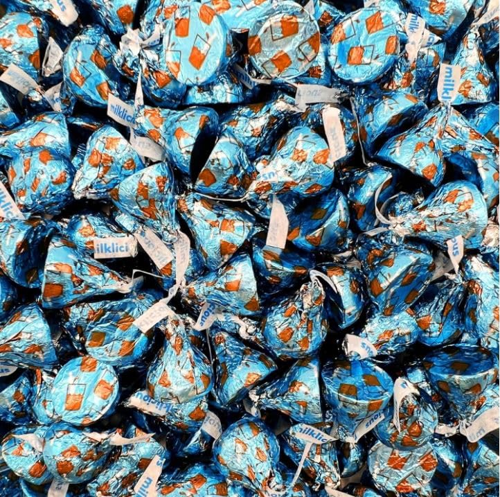 Milklicious Kisses 2lbs Approx 200 Pieces Chocolate Filled Creme of Individually Wrapped Milk Chocolate Creamy Filling Candy, Bulk Pack for Parties and Gifts