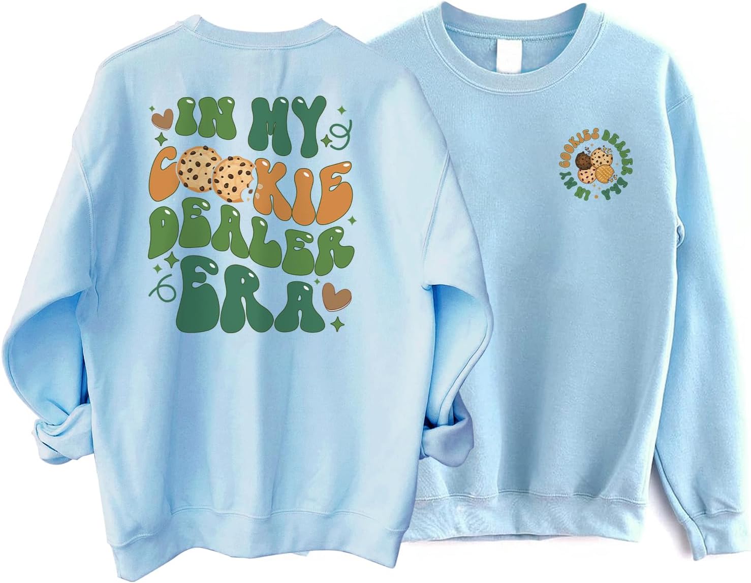 in My Cookies Dealer Era Sweatshirt 2-Sided, Girl Scout Cookie Dealer Sweatshirt, Groovy Retro Girl Scout Sweater
