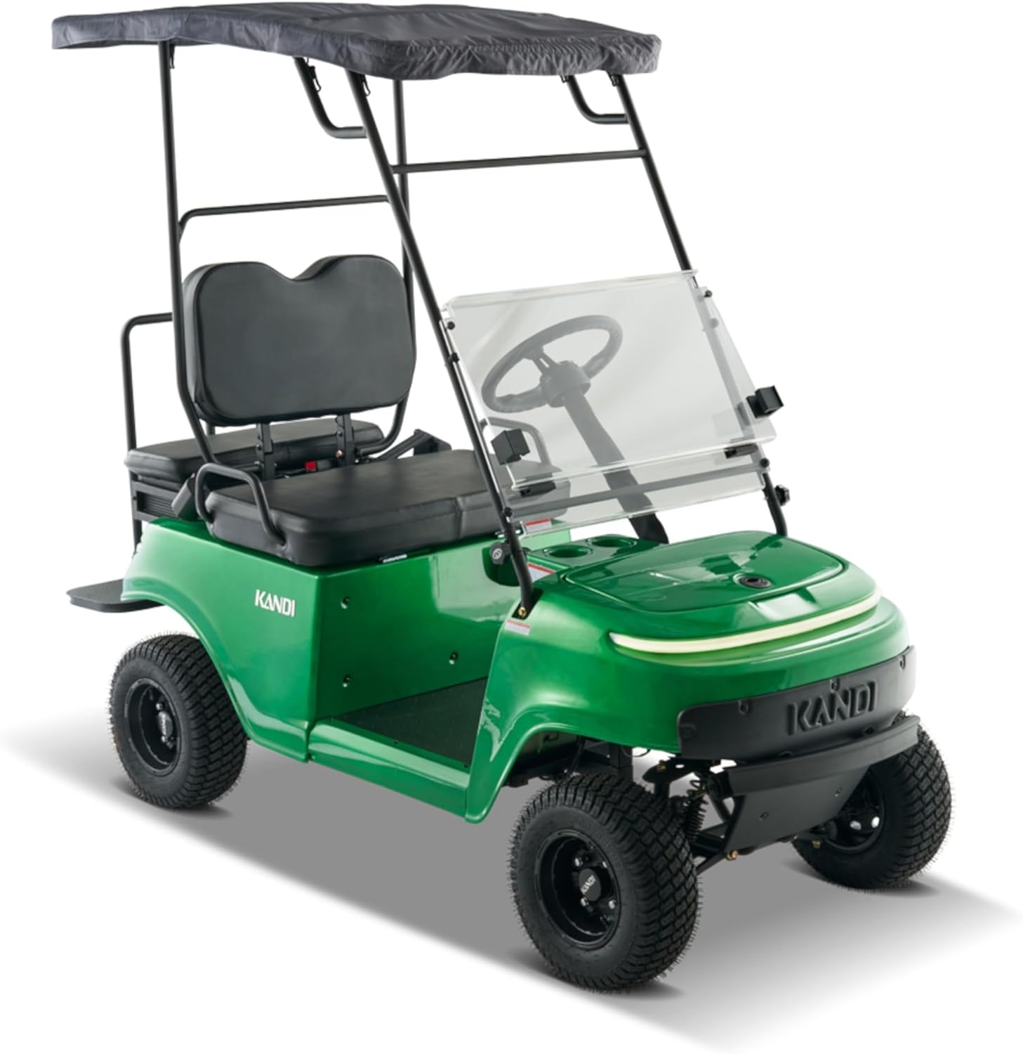 Kandi America Collapsible Mini Golf Cart with Lithium Battery, Portable Electric Golf Cart, 25 Mile Range, Charge with Standard 120V Outlet, 2-Seat Passenger Cruiser, UTV Special Edition Green