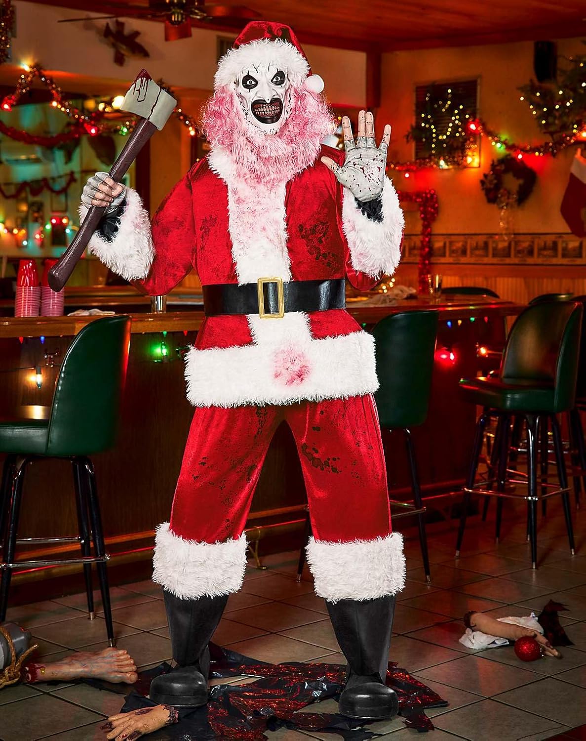 Spirit Halloween 6 Ft 3 In Art the Clown Santa Claus Animatronic