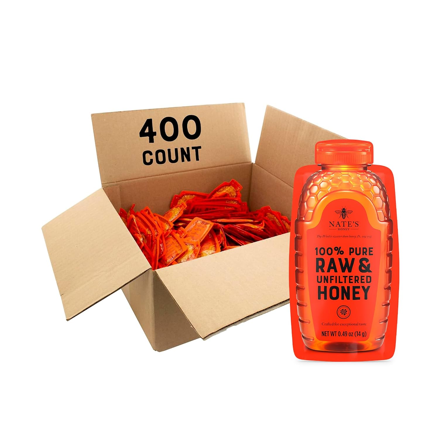 Nate's Bulk 400ct Honey Minis - 0.49oz Packets, 400ct box