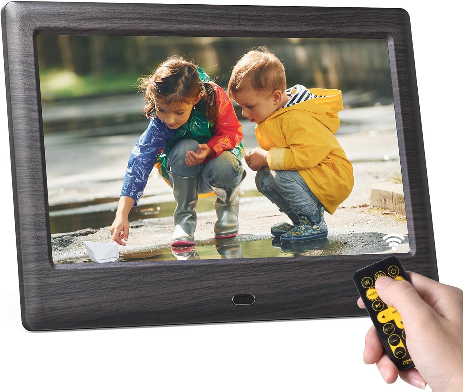 KODAK 7 Inch Digital Photo Frame, Electronic Photo Frame, IPS Screen, Photo/Music/Video Player/Calendar/Alarm, Supports USB or SD Card, Automatic Rotating, with Remote Control