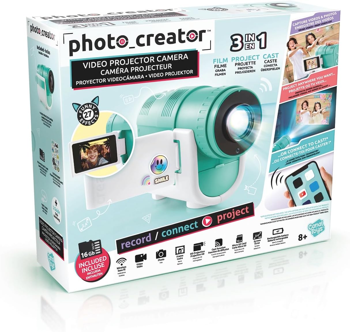 Photo Creator Camera Projector, Record, Project & Watch Your Favourite Videos, Anywhere! Capture Special Moments & Watch with Friends & Family, Works with Youtube, Games & More!
