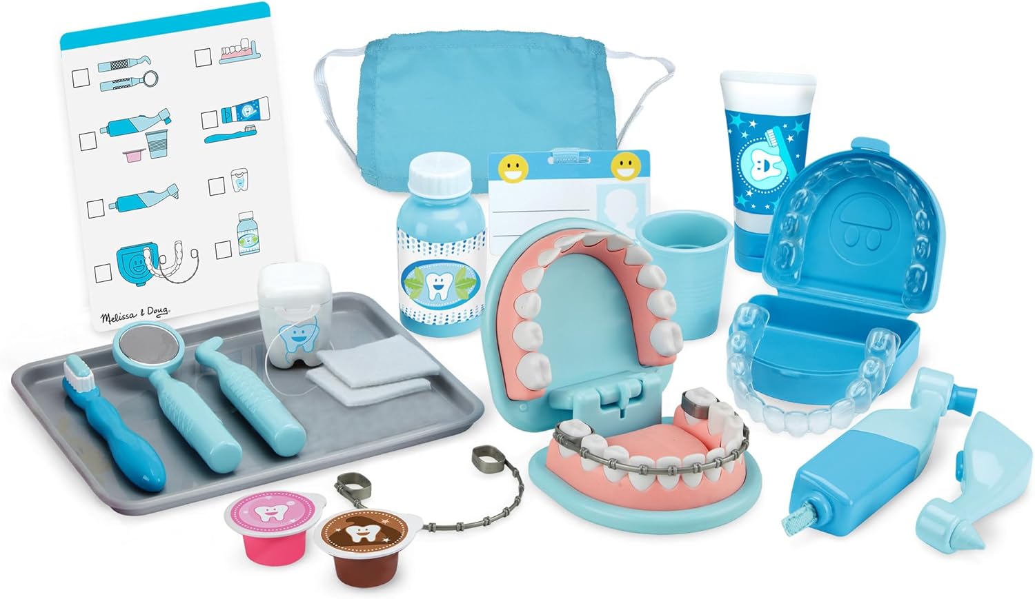 Melissa & Doug Super Smile Dentist Play Set, 25-Piece Dentist Kit with Oversized Teeth, Large Tools & Accessories, Kids Toys for Girls & Boys 3+