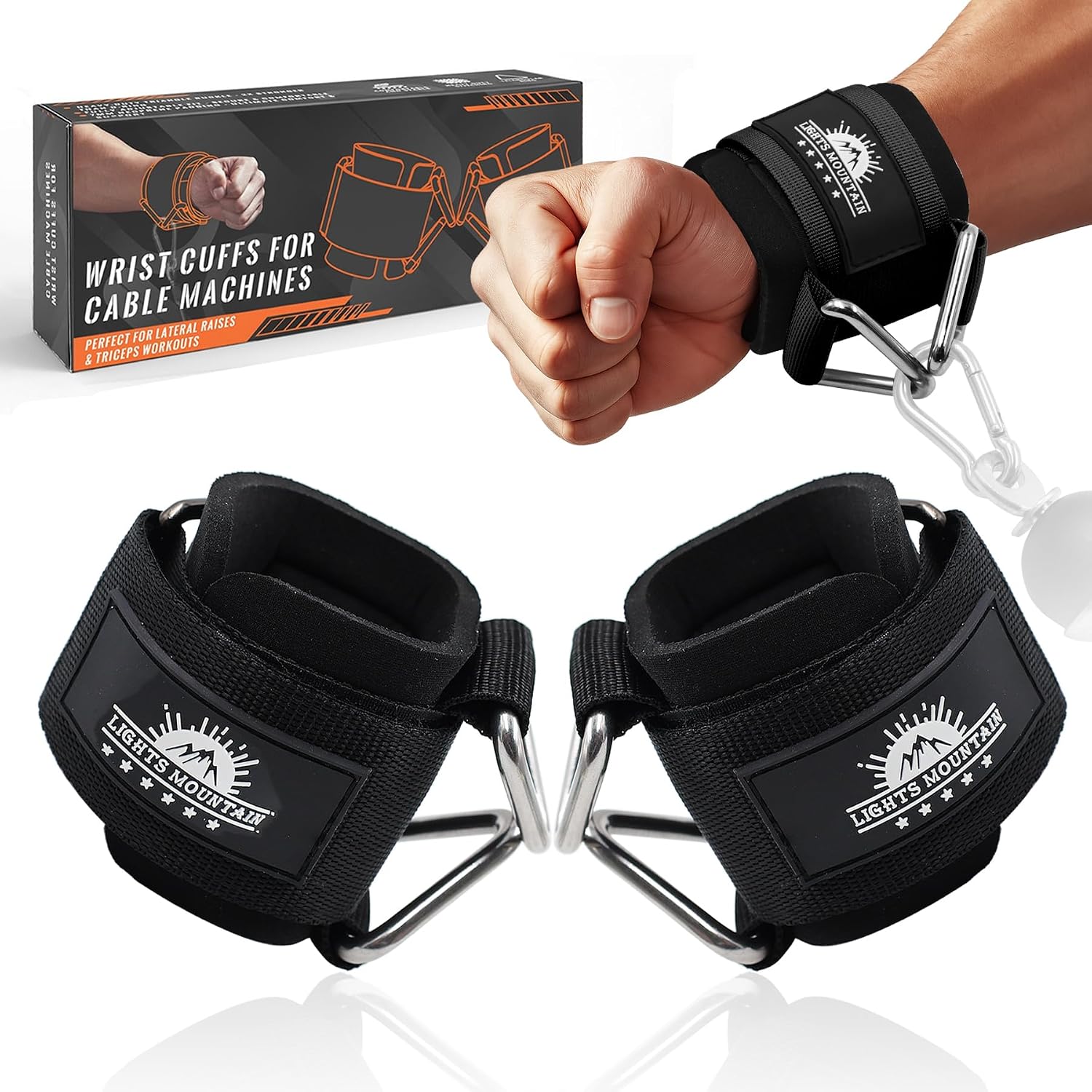 Wrist Cuffs for Cable Machines – Padded & Adjustable Straps for Lateral Raises, Tricep Pushdowns & Strength Training