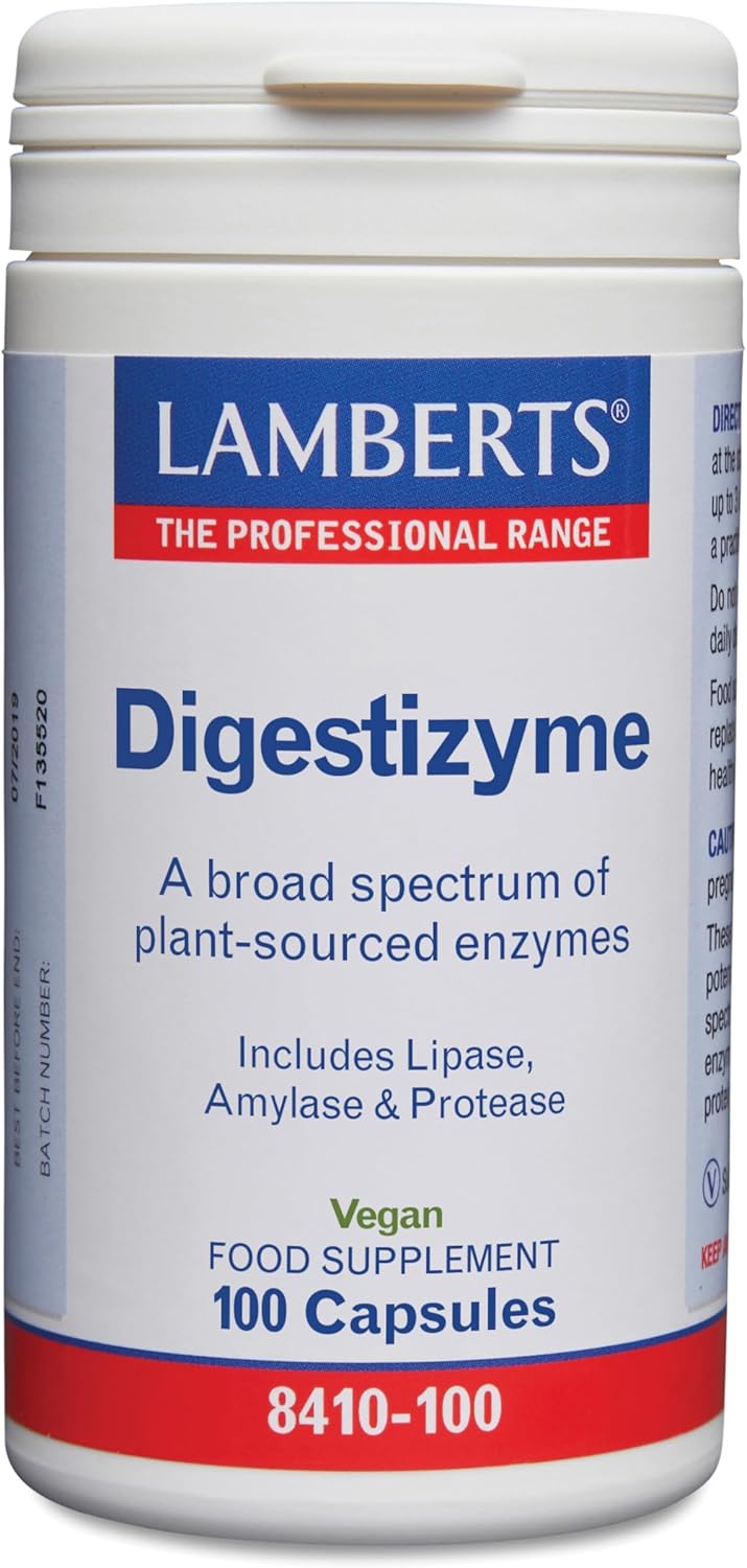 Lamberts Digestizyme - 100 Vegetarian Capsules - Comprehensive Enzyme Complex