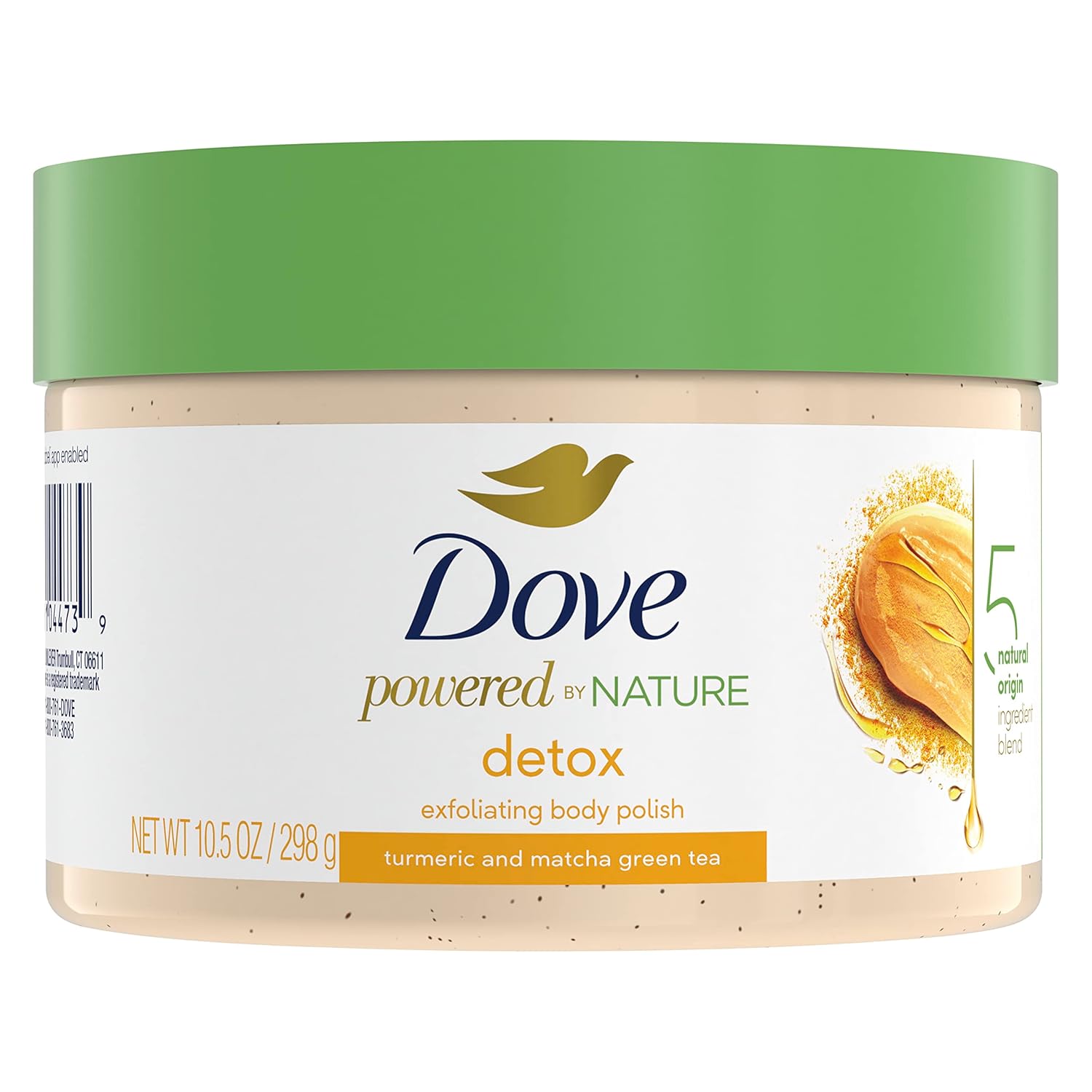 Dove Powered By Nature Exfoliating Body Polish Detox With 5 Natural Origin Ingredient Blend For Skin Care 10.5 oz