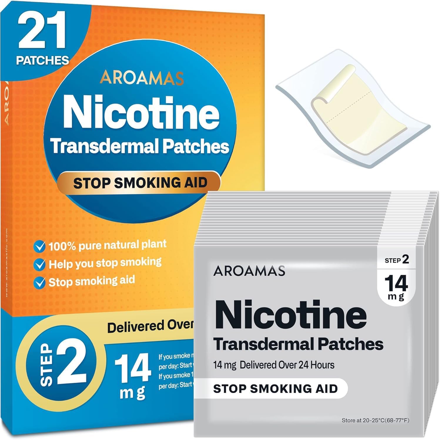 Nicotine Patches to Help Quit Smoking, Stop Smoking - Delivered Over 24 Hours Nicotine Transdermal System to Stop Smoking Aids That Work (Stop Smoking 14mg [Step 2])