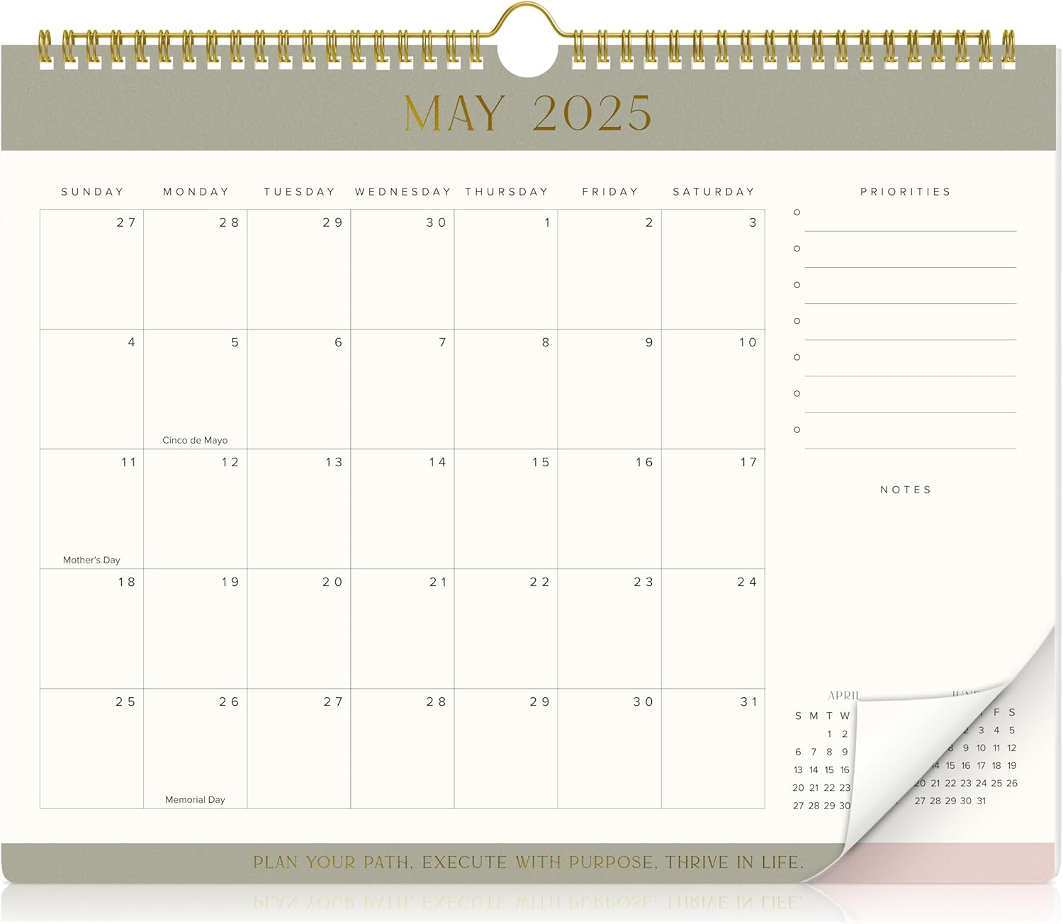 Aesthetic 2025-2026 Wall Calendar - Runs from January 2025 Until July 2026 - The Perfect Wall Hanging Calendar Planner for Easy Organizing