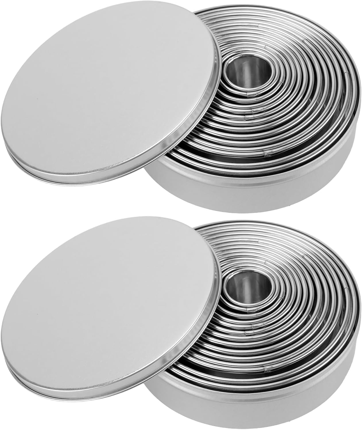 KOHAND 28 Pcs Round Cookie Cutter Set, Pastry Biscuit Cutters Stainless Steel Ring Scone Cutter for Baking, Dough, Donut, DIY Cake