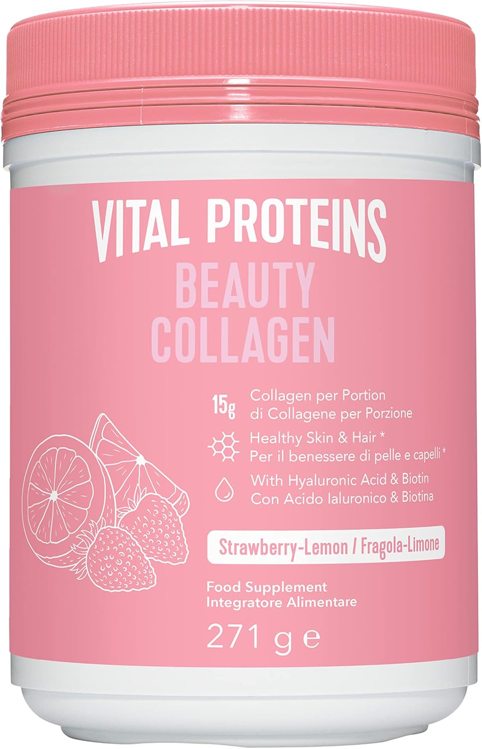 Vital Proteins Beauty Collagen Peptides Powder Strawberry Lemon 271g