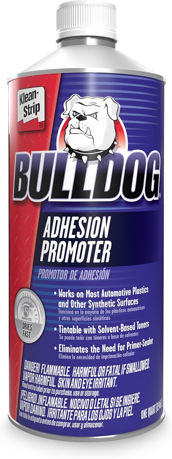 KLEAN-STRIP Bulldog Adhesion Promoter for Plastic, Metal, and Aluminum - Quick Dry No Mix for Paint Prep Jobs - Fills 320 Grit Scratches - 1 Quart