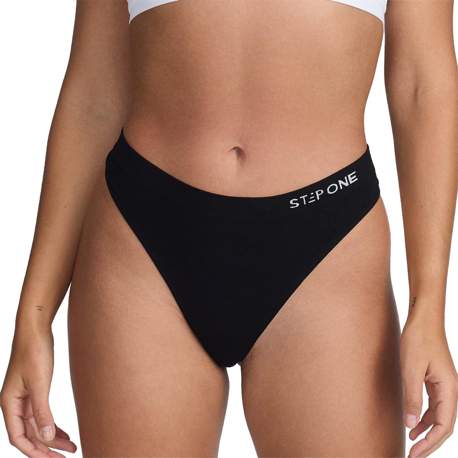 STEP ONE SmoothFit Seamless Thong for Women. Ultra-Soft, Breathable Bamboo Moisture Wicking Underwear Women, No VPL, Hypoallergenic, Everyday Comfort Thong