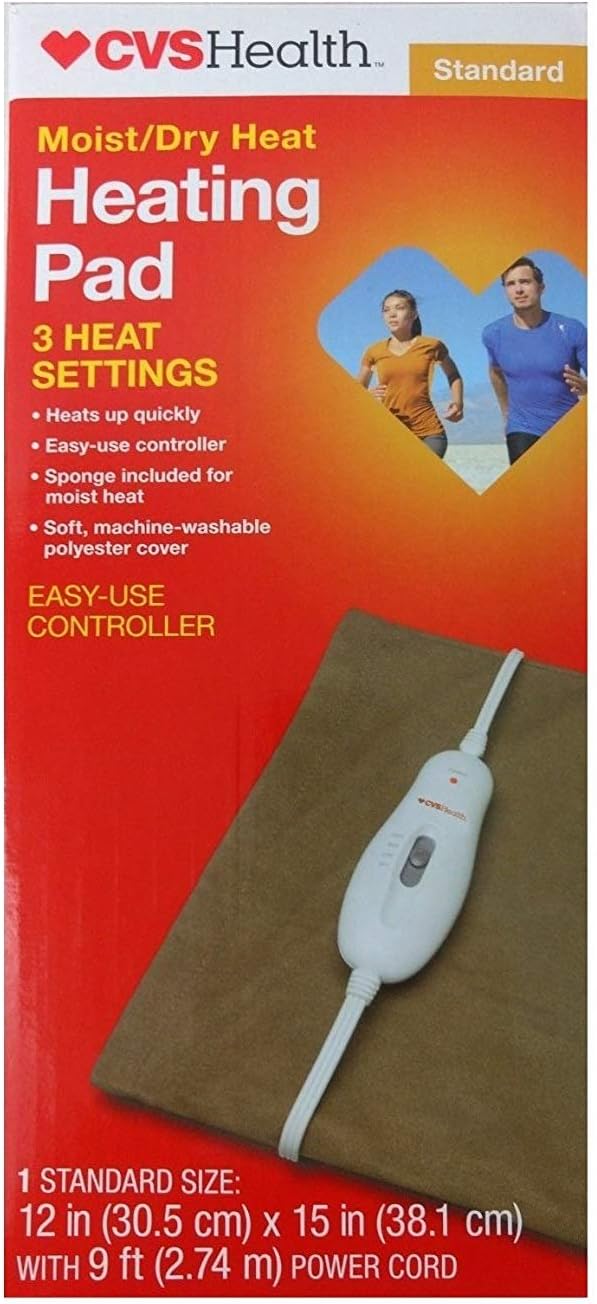 CVS HEALTH Moist/Dry Heat, Heating Pad with 3 Settings