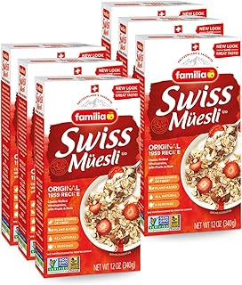 Familia Swiss Muesli Cereal, Original Recipe with Fruit and Nuts - Enjoy Hot, Cold or as Overnight Oats, 12 oz (Pack of 6)